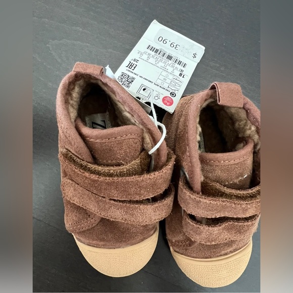 ZARA Suede Faux Fur Lined Bootss Size 18 - Picture 3 of 6